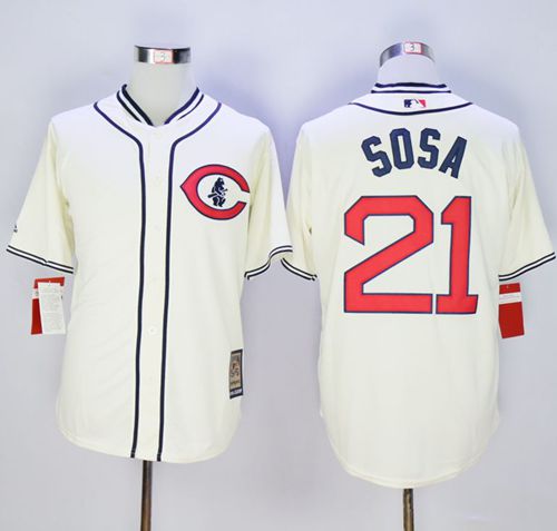 Cubs #21 Sammy Sosa Cream 1929 Turn Back The Clock Stitched MLB Jersey - Click Image to Close